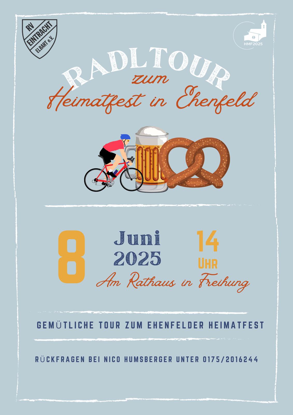 Radltour zum Ehenfelder Heimatfest